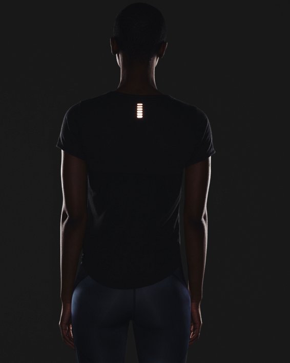 女士UA Streake Run短袖T恤, Black, pdpMainDesktop image number 3